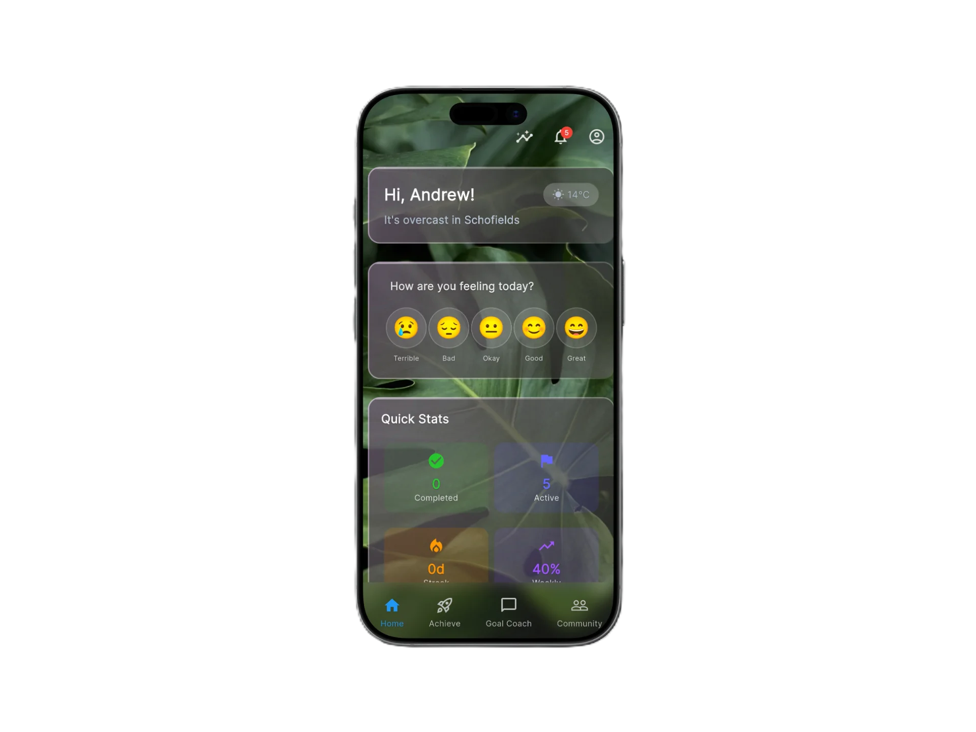Motivo360 dashboard on iOS